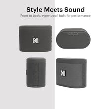 Load image into Gallery viewer, KODAK SOUNDBRIX Bluetooth Speaker with HD Sound Portable Wireless IPX4 Water Resistant Upto 5H Playtime V5.4 for Home Party Outdoor Beach Electronic Gadgets Birthday Gift Gray Stackable Speakers