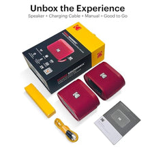 Load image into Gallery viewer, KODAK SOUNDBRIX Portable Wireless Bluetooth Speaker Loud 360 HD Sound with Deep Bass Durable IPX4 Water Resistant Pairable Magnetic Stackable (Up to 100) Luxury Red 5H Playtime Outdoor & Party