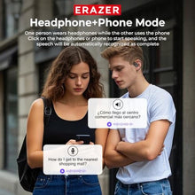 Load image into Gallery viewer, ERAZER AI Translation Earbuds Real Time, 3-in-1 Language Translator Earbuds Over The Ear Ear buds for 135 Languages, Two-Way Translation Device with Glowing Earhook fit iOS&Android for Travel Business