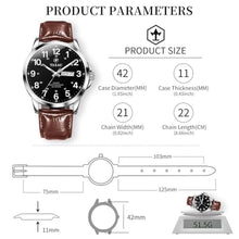 Load image into Gallery viewer, Taxau Men s Wrist Watches Brown Leather Strap Mens Watch Black Digital Dial Watches for Men with Date Function Waterproof Dress Reloj