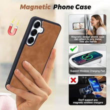 Load image into Gallery viewer, TwoHead for Samsung Galaxy S25 Wallet Case with Card Holder, Detachable Magnetic Phone Case for S25,PU Leather All-Round Protective Phone Case Wallet with Wrist Strap(6.2 in,Brown)