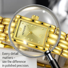 Load image into Gallery viewer, Heyssen Gold Watches for Women Small Wrist Watch Dainty Ladies with Slim Rectangular Dial Stainless Steel Band Casual Fashion Analog Bracelet Square Quartz Waterproof Vintage Silver Gifts for Women