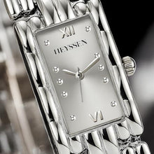 Load image into Gallery viewer, Heyssen Silver Watches for Women Small Wrist Dress Watch Dainty Ladies with Slim Rectangular Dial Stainless Steel Band Casual Fashion Analog Bracelet Square Quartz Waterproof Vintage Gifts for Women