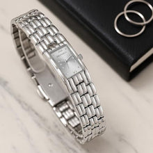Load image into Gallery viewer, Heyssen Silver Watches for Women Small Wrist Dress Watch Dainty Ladies with Slim Rectangular Dial Stainless Steel Band Casual Fashion Analog Bracelet Square Quartz Waterproof Vintage Gifts for Women
