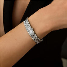 Load image into Gallery viewer, Heyssen Silver Watches for Women Small Wrist Dress Watch Dainty Ladies with Slim Rectangular Dial Stainless Steel Band Casual Fashion Analog Bracelet Square Quartz Waterproof Vintage Gifts for Women