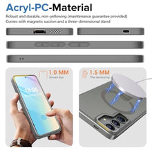 Load image into Gallery viewer, for Samsung Galaxy S25 S24 Case with Screen Protector Compatible with MagSafe Slim Translucent Matte Military Grade Drop Protective Shockproof Cover for Samsung S25 S24 Kickstand Phone Case (Gray)