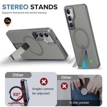 Load image into Gallery viewer, for Samsung Galaxy S25 S24 Case with Screen Protector Compatible with MagSafe Slim Translucent Matte Military Grade Drop Protective Shockproof Cover for Samsung S25 S24 Kickstand Phone Case (Gray)