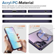 Load image into Gallery viewer, for Samsung Galaxy S25 S24 Case with Screen Protector Compatible with MagSafe Slim Translucent Matte Military Grade Drop Protective Shockproof Cover for Samsung S25 S24 Kickstand Phone Case (Purple)