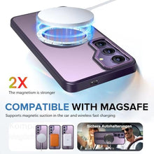 Load image into Gallery viewer, for Samsung Galaxy S25 S24 Case with Screen Protector Compatible with MagSafe Slim Translucent Matte Military Grade Drop Protective Shockproof Cover for Samsung S25 S24 Kickstand Phone Case (Purple)