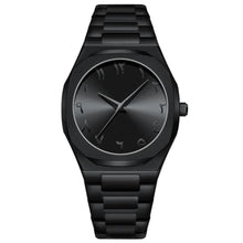 Load image into Gallery viewer, Gosasa Fashion Men's Quartz Watch with Middle Eastern Arabic Numeral Dial Design Stylish Stainless Steel Waterproof Business Casual Wristwatch (All Black)