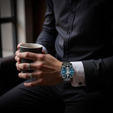 Load image into Gallery viewer, CalmTick Professional Japanese VD51 Movement Men s Business Watch - 3 Year Battery Life, Luminous Hands, Date Display Chronograph - Stainless Steel Strap (Black-Dark Green)