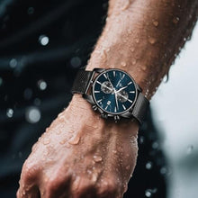 Load image into Gallery viewer, CalmTick Professional Japanese VD51 Movement Men s Business Watch - 3 Year Battery Life, Luminous Hands, Date Display Chronograph - Stainless Steel Strap (Black-Dark Green)