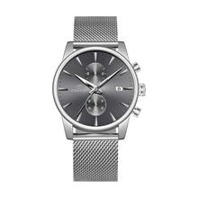 Load image into Gallery viewer, CalmTick Professional Japanese VD51 Movement Men s Business Watch - 3 Year Battery Life, Luminous Hands, Date Display Chronograph - Stainless Steel Strap (Silver-Black)