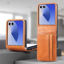 Load image into Gallery viewer, Ephoou Wallet Case for Samsung Galaxy Z Flip7 with 4 Card Slots, Business Style Premium PU Leather Shockproof Protective Cover for Samsung Galaxy Z Flip 7 CK-Brown