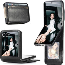 Load image into Gallery viewer, Ephoou Wallet Case for Samsung Galaxy Z Flip7 with 4 Card Slots, Business Style Premium PU Leather Shockproof Protective Cover for Samsung Galaxy Z Flip 7 CK-Black