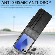 Load image into Gallery viewer, Ephoou Wallet Case for Samsung Galaxy Z Flip7 with 4 Card Slots, Business Style Premium PU Leather Shockproof Protective Cover for Samsung Galaxy Z Flip 7 CK-Black