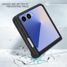 Load image into Gallery viewer, Haoseny for Samsung Galaxy Z Flip 7 Case with Wallet, Card Holder Hinge Protection Full Body Shockproof Case Phone Cover for Samsung Galaxy Z Flip 7 5G 2025 (Black)