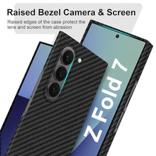 Load image into Gallery viewer, kaisenkec Slim Thin 1500D Carbon Fiber Case Compatible with Samsung Galaxy Z Fold 7, Aramid Fiber Z Fold7 Cover Supports Wireless Charging, Matte Black Gray Twill NOT Printed