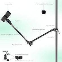 Load image into Gallery viewer, Mippko Microphone Stand Holder,21.5" Long Flexible Adjustable Magic Arm Super Crab Clamp Mic Clip 3/8"-16 to 5/8"-27 Adapter Mount,Compatible with Shure/Fifine /AT2020 /Pyle/Blue Snowball/Razer
