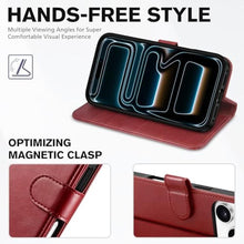 Load image into Gallery viewer, TUCCH Case Wallet for iPhone 17 Pro (6.3") 2025, Stand | RFID Blocking | 4 Card Holders | TPU Shockproof Inner Shell | PU Leather | Magnetic Closure Folio Protective Cover | Dark Red