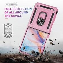 Load image into Gallery viewer, Z Flip 7 Phone Case,Heavy Duty Rugged Dual Layers Shell Full Body Military Grade Shockproof with Rotating Ring Stand Cover for Samsung Galaxy Z Flip7 6.9-Inch Pink