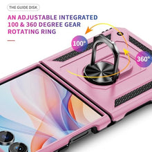 Load image into Gallery viewer, Z Flip 7 Phone Case,Heavy Duty Rugged Dual Layers Shell Full Body Military Grade Shockproof with Rotating Ring Stand Cover for Samsung Galaxy Z Flip7 6.9-Inch Pink