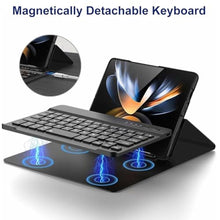 Load image into Gallery viewer, Enituo for Samsung Galaxy Z Fold 7 6 5 4 in1 Keyboard and Mouse Set, Portable Detachable Bluetooth Mini Keyboard with Flip Leather Stand Case Mouse & Pen for Galaxy Z Fold 7 6 5 Accessories (Black)