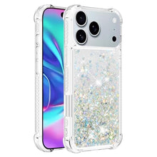 Load image into Gallery viewer, COTDINFOR Phone Case for iPhone 17 Pro Max Case Glitter Bling Liquid Cute Floating Quicksand Shockproof Protective Bumper Durable Soft TPU Clear Cover for iPhone 17 Pro Max 6.9" Love Sliver YB