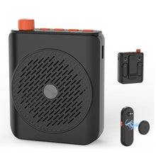 Load image into Gallery viewer, Voice Amplifier for Teachers, Dual Wireless Microphone Portable PA System with Magnetic Charging, 15W 15-Hour Speaker for Classroom, Training, Tour Guides, Yoga and Outdoor (Black)