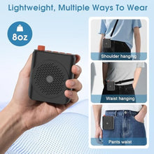 Load image into Gallery viewer, Voice Amplifier for Teachers, Dual Wireless Microphone Portable PA System with Magnetic Charging, 15W 15-Hour Speaker for Classroom, Training, Tour Guides, Yoga and Outdoor (Black)