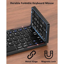 Load image into Gallery viewer, Foldable Keyboard and Mouse, Folding Wireless Keyboard Mouse Combo with Portable Case, Rechargeable 2.4G Wireless+Bluetooth Multi-Device Combo for Windows, iOS, Android, macOS PC/Laptop/Tablet