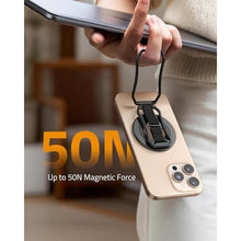 Load image into Gallery viewer, 4-in-1 Magnetic Phone Grip Mount Stand & Magnet Fidget Combo with Finger Loop, Phone Ring Holder, Strap, Kickstand for MagSafe - Compatible with iPhone 17 16 15 14 13 12, Stress Relief Accessory