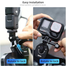 Load image into Gallery viewer, Motorcycle Windshield Clip Action Camera Mount, Aluminum Alloy Motorbike Windscreen Clamp Mount Compatible for GoPro Hero 13/12/11/10/9 DJI Osmo Action 5 Pro/4/3 Insta360 X5/X4/X3/X2