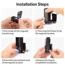 Load image into Gallery viewer, VRIG Magnet Expansion Adapter Holder for DJI OSMO Pocket3 Accessories with Cold Shoe,360Adjustable Suction Bracket on Iron Fence ect,Aluminum Alloy Magnet Expansion Adapter with 1/4" Screw Hole