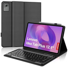 Load image into Gallery viewer, Keyboard Case for 2025 Lenovo Idea Tab Plus 12.1 Inch/Tab K12, Magnetic Detachable Wireless Keyboard & Premium PU Case with Pencil Holder for 12.1 Lenovo Idea Tab Plus/Tab K12 (TB361FU/TB361ZU)