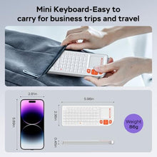 Load image into Gallery viewer, Miritz Mini Keyboard with Touchpad, Mini Bluetooth Keyboard, Ultra-Compact Portable for IT Professionals, Field Service Technicians, Home Theater PC & Multi-Device Travel - Durable &Reliable, White