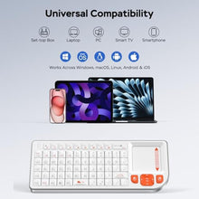 Load image into Gallery viewer, Miritz Mini Keyboard with Touchpad, Mini Bluetooth Keyboard, Ultra-Compact Portable for IT Professionals, Field Service Technicians, Home Theater PC & Multi-Device Travel - Durable &Reliable, White