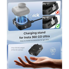 Load image into Gallery viewer, Maectech Charging Base for Insta360 GO Ultra Charging Dock Station for GO Ultra Accessories Quick Release Mount - Black