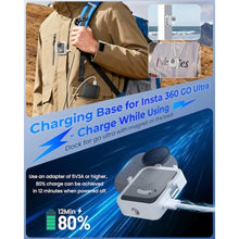 Load image into Gallery viewer, Maectech Charging Base for Insta360 GO Ultra Charging Dock Station for GO Ultra Accessories Quick Release Mount - White