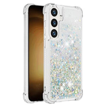 Load image into Gallery viewer, COTDINFOR Phone Case for Samsung Galaxy S26 Case Glitter Bling Liquid Cute Floating Quicksand Shockproof Protective Bumper Durable Soft TPU Clear Cover for Samsung Galaxy S26 Love Sliver YB
