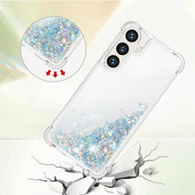 Load image into Gallery viewer, COTDINFOR Phone Case for Samsung Galaxy S26 Case Glitter Bling Liquid Cute Floating Quicksand Shockproof Protective Bumper Durable Soft TPU Clear Cover for Samsung Galaxy S26 Love Sliver YB