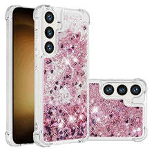 Load image into Gallery viewer, COTDINFOR Phone Case for Samsung Galaxy S26 Plus Case Glitter Bling Liquid Cute Floating Quicksand Shockproof Protective Bumper Durable Soft TPU Clear Cover for Samsung Galaxy S26 Plus Love Rose YB
