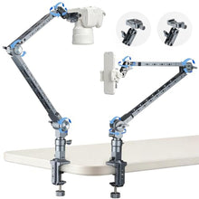 Load image into Gallery viewer, Overhead Camera Mount with 360 Adjustable Magic Boom Arm with 1/4" & NATO & Camera Holder & C Clamp for TikTok Live Streaming Photography Studio Content Creation, Super Desk Clamp Mount