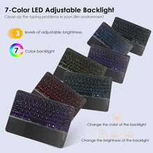Load image into Gallery viewer, Keyboard Case for Samsung Galaxy Tab S11 Ultra 14.6inch - 7 Colors Backlit Magnetic Trackpad Keyboard, S Pen Holder, Premium PU Leather Cover with Auto Sleep/Wake,Grey (Black)