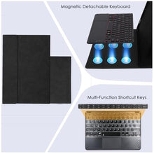 Load image into Gallery viewer, Keyboard Case for Samsung Galaxy Tab S11 Ultra 14.6inch - 7 Colors Backlit Magnetic Trackpad Keyboard, S Pen Holder, Premium PU Leather Cover with Auto Sleep/Wake,Grey (Black)
