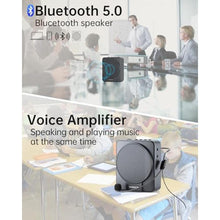 Load image into Gallery viewer, Wireless Voice Amplifier for Teachers, Original Voice Speaker with Wire and Wireless Microphones, Portable Speaker Megaphone for Classroom, Training, Meeting, Instructors, Coaches, Games