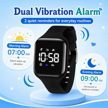Load image into Gallery viewer, A ALPS Kids Watches for Girls Boys Digital Sport Watch with Step Counter Pedometer Vibration Alarm Clock, No App Waterproof Fitness Tracker Kids Watch Boys Girls Teens Students Ages 5-16, EBlack_8523