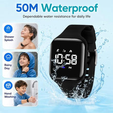 Load image into Gallery viewer, A ALPS Kids Watches for Girls Boys Digital Sport Watch with Step Counter Pedometer Vibration Alarm Clock, No App Waterproof Fitness Tracker Kids Watch Boys Girls Teens Students Ages 5-16, EBlack_8524