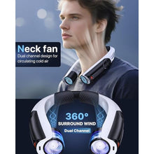 Load image into Gallery viewer, AaoLin Portable Neck Fan with 6000mAh Battery, USB-C Rechargeable, Black Hands-Free Personal Fan 6 Speeds, 6-20Hrs Cooling for Outdoor Sports/Gym/Office, Adjustable 11oz Lightweight, Neck Cooler_3811