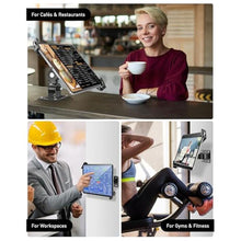 Load image into Gallery viewer, AboveTEK Tablet Wall Mount - Fits 7 to 11 Inch Tablets Including iPad, Galaxy Tab, Slate, Fire and More-Anti Theft Security Lock and Key - Articulating Swivel Holder for Portrait and Landscape(Black)_8526